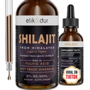 Shilajit Resina suplemento líquido orgânico, Shilajit Himalaia orgânico, Vitaminas líquidas para mulheres e homens, 85+ Trace Minerals, Alternativa à resina e cápsulas, Energia e Imune Função, Vegan, 60 ml