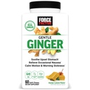 FATOR DE FORÇA Gentil Ginger Mastiga para alívio de náuseas, doença de movimento e doença matinal, Suplemento de gengibre com vitamina B6 para apoio digestivo, Não-GMO, Flavor de gengibre mel-lemon, 60 mastigação suave