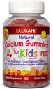 ECO SAFE Coral Cálcio Vitamina D3 Kids Gummy, Natural Cherry Flavor, Non GMO, Gluten-free, Dairy-Free, Soy-Free e Gelatin Free - 300 mg de cálcio, e 800 UI de Vitamina D3-60 Gummies (2 Pack)