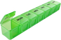 Sukuos Extra grande organizador de pílulas de 7 dias fácil de abrir, caixa de pílulas semanal diária caso com tampa clara, Silkscreen Impresso titular de vitamina para óleos de peixe ou suplementos (verde)