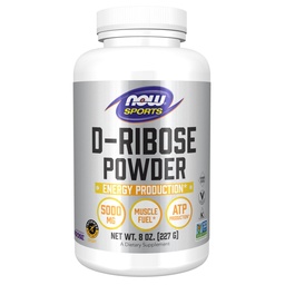 NOW Foods Sports Nutrition, D-Ribose Powder 5.000 mg, Certified Non-GMO, Energy Production*, 8-Ount