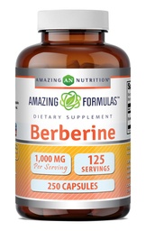 Fórmulas surpreendentes Berberine 1000mg Por Servindo 250 cápsulas Suplemento Não-Glâten Livre de Glúten .