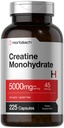Horbäach Creatina Mono-hidratada 5g 225 Cápsulas Não-GMO, Suplemento sem glúten