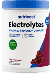 Nutricost Electrolyte Complex Powder (60 Servings, Grape) - Hydration Supplement Drink Mix com vitaminas e minerais
