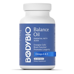 BodyBio Balance Oil - Vegan Omega 3 6 Suplemento – Óleo de girassol e linhaça prensado a frio – Suporta função cerebral, pele saudável, e humor