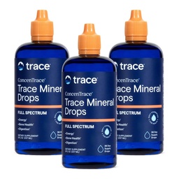 Minerais Trace Drops de concentrace .Minerais de espectro completo .Ionic Liquid Magnésio, Cloreto, Potássio . Baixo sódio . Energia, Eletrólitos, Hidratação .. 288 Dia Fornecimento, 8 fl oz (Pacote de 3)