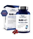 1MD Nutrition KrillMD - Antárctico Krill Oil Omega 3 Suplemento com Astaxantina, EPA, DHA 2X mais eficaz que óleo de peixe