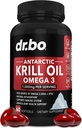 Krill Oil Omega 3 500mg - Antártico Krill Oil 1000mg Softgels Cápsulas EPA, DHA, Astaxantina, Fosfolipídios - Omega 3 Fatty Acids Suplementos, Suplementos Puros naturais para Mulheres e Homens - 60 Softgels