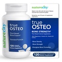 NatureCity True-Osteo Vegetal-Baseado Suplemento para a Força Osso (AlgaeCal Cálcio & Magnésio, Vitamina D3, Vitamina K2, Silício, Gentil no Estômago (120 Cápsulas Veggie)