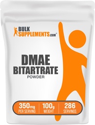 BulkSuplementos.com DMAE Bitartarate Powder - Dimetilaminoetanol Bitartarate, DMAE Suplemento - Sem sabor e sem glúten, 350mg por serviço, 100g (3,5 oz) (Pack of 1)