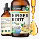 BIO KRAUTER Ginger Root Extract - Suplementos de gengibre natural para o bem-estar geral - Álcool e açúcar livre - Vegan Drops 4 Fl.Oz.