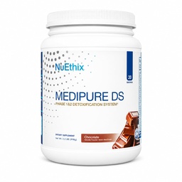 NuEthix Formulações Medipuro DS com proteína de arroz Fase 1 & 2 Sistema de desintoxicação, Suplemento para ajudar a apoiar o processo de desintoxicação natural do corpo, Chocolate (não-cafeinado), 21 Servings