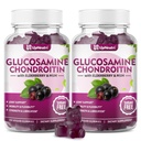 GGlucosamina Condroitin Gummies Açúcar livre, Força extra 1500mg Glucosamina com Condroitin HSH & Turmeric, Suplemento de apoio conjunto para homens e mulheres de saúde comum (120 contagem (Pacote de 2))