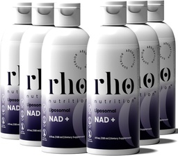 Rho Nutrition Liposomal NAD+ – Suplemento Líquido Projetado para ajudar a apoiar a absorção – Forma ativa de NAD+ Ajuda a apoiar a saúde celular normal, envelhecimento saudável, metabolismo energético e vitalidade – 6 Pack