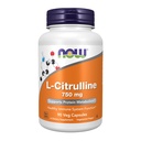 NOW Alimentos Suplementos, L-Citrulina 750 mg, Suporta Metabolismo de Proteína*, Ácido Amino, 90 Veg Cápsulas