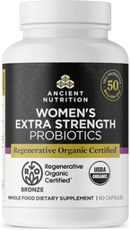 Nutrição antiga Regenerativa Orgânica Certified Probióticos para Mulheres, Probióticos Força extra da mulher, Digestão saudável e Imune System Function Support, 25 bilhões de UFCs* Por serviço, 60 contagem