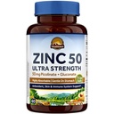 Vitalitown Quelated Zinc 50 mg, Picolinato de zinco & Gluconato, 60 Cápsulas Veggie, Bem Absorvido, Sistema imunológico, Pele saudável e desenvolvimento, Vegan, NÃO Glúten, Não-GMO