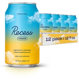 Recesso de Magnésio e Adaptogen Bebida, Refrigeração Bebida, 12 Onça (Bliss Tropical, 12 Embalagem)