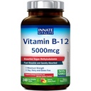 Vitalidade inata Vitamina B12 5000mcg, Sublingual, Metilcobalamina Vegan, Comprimidos de dissolução rápida, Sabor de pêssego natural, Suporta produção de energia e sistema nervoso saudável, 240 Comprimidos