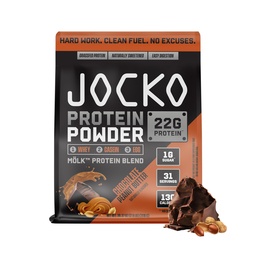 Jocko Fuel Mölk Whey Protein Powder 22g Low Sugar Monk Fruit Blend - Muscle Recovery & Growth, Embalagem May Vary (25 Servings, Manteiga de amendoim de chocolate)