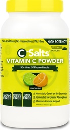 C-sal Vitamina C em pó Suplemento - 100% Pure alta dose buffered Vitamina C em pó para suporte imunológico - Orgânico, Livre de açúcar, Vegan, Não-GMO, Estômago-amigo, Limão 8 onças
