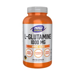 NOW Sports Nutrition, L-Glutamina, Dupla dosagem 1.000 mg, Aminoácido, 240 Veg Cápsulas