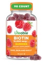 Pastilhas de Biotina Vidable - 10.000mcg - Grande degustação de cabelo pele e unhas Gummies - GMO-Free Vegan Biotin Suplemento - Pele de cabelo e unhas Vitaminas para as mulheres