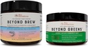 Live Conscious Beyond Greens & Beyond Brew Pó delicioso para Bloating + Cogumelo Superfood Café Cafeína Alternativa Grátis