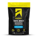 Ascensão 100% Whey Protein Powder - Pós treino Whey Protein Isolate, Zero sabores artificiais e adoçantes, sem glúten, 5,5g BCAA, 2,6g Leucina, sem sabor 2 lb