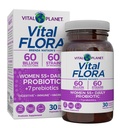 Planeta Vital - Mulheres Flora Vital Mais de 55 Probiótico diário, 60 bilhões de UFC, Strains Diversos, Prebióticos Orgânicos, Suporte Vaginal e Imune, Probióticos Saúde Digestiva para Mulheres 30 Cápsulas