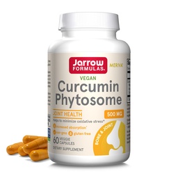 Fórmulas Jarrow Fitossoma de Curcumina 500 mg - 60 Cápsulas Veggie - Formulado com Meriva - Suplemento de Suporte Antioxidante - Saúde Conjunta e Suporte - 60 Servimentos