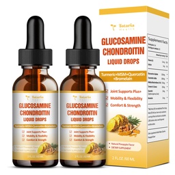 (2 embalagens) Glucosamina Condroitina HSH Apoio à Saúde Conjunta - Suplemento de Sulfato de Condroitina Açafrão, Quercetina, Bromelaína, HSH Óleo