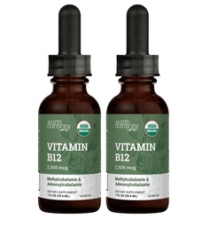 USDA Vitamina B12 2000mcg Suplemento líquido sublingual (2-Pack) - Vegan Metilcobalamina Drops para energia natural, manter o metabolismo, e apoio do sistema imunológico - 1 Fl Oz