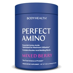 BodyHealth PerfectAmino Powder - BCAA e EAA Powder para pré e pós-treino - Amino Acid Energy Drink para homens e mulheres para apoiar o músculo magro e recuperação - Berry misto - 60 Servings