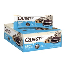 Quest Nutrition Chupped Chocolate Cookies & Cream Protein Bars, Alta Proteína, Baixo Carbo, Glúten Livre, Keto Friendly, 12 Contagem