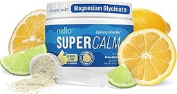Nello Supercalm Powder Drink Mix, Limão, L Theanina, Ksm-66 Ashwagandha, Glycinate de magnésio, Vitamina D 3, Suplementos para Relaxamento e Foco, Natural, Sem Açúcar, Não OGM, 30 Srvgs