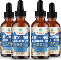 2000MG Lipossômico Glutationa Líquido, 98% Absorção, Forma ativa L-Glutationa Suplemento, Vegan Friendly, Complexo antioxidante poderoso para o sistema imunológico, Defesa do envelhecimento, Detox,8 FL.OZ