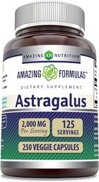 Fórmulas surpreendentes Astragalus 2000 mg Por Cápsulas de Servimento Suplemento □ Feito de Puro Astragalus Membranaceus Planta Extrato raiz
