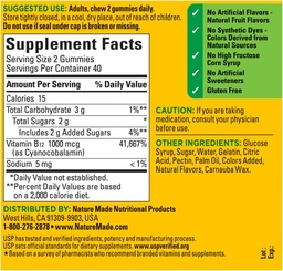 Nature Made B12 Energy Gummies 80 Contagem, (Pacote de 2), sabor pode variar.