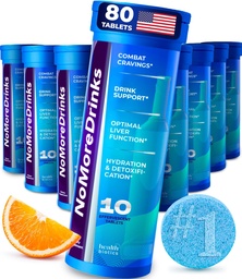 NoMoreDrinks Anti Alcohol Anseio Suplemento □ Detox de fígado e combate desejos □ Suporte energético bebida de substituição de álcool □ Suplemento de cardo de leite orgânico e raiz de dente-de-leão & 5HTP (80) pílulas de energia