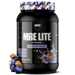 REDCON1 MRE Lite Proteína Alimentar Integral em Pó, Cobbler de Amora - Baixo Carb & Whey Substituição de Refeição Grátis com Misturas de Proteína Animal - Suplemento Fácil de Digerir Made with MCT Oils (30 Servings)