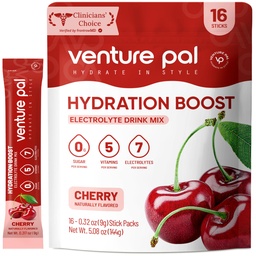 Venture Pal Sugar Free Electrolyte Powder Packets - Liquid Daily IV Drink Mix for Rapid Hydration & Party Recovery (Rápido Hydration & Party Recovery) 5 Vitaminas e 7 Eletrolitos Keto Friendly