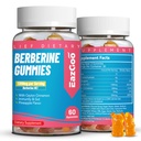 Berberine Gummies com Ceilão Canela,1200mg Berberine HCI Suplemento para Metabolismo e Apoio Energético, Vegan, Gelatina-Free - 60 Contagem
