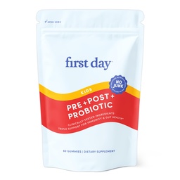 Primeiro dia Crianças Gummies Probiótico - 3 em 1 Probióticos para Crianças + Prebiótico e Postbiótico - Prebióticos & Probióticos para Saúde Digestiva e Apoio Imune – Vegan, Glúten Livre, 30-Dia Fornecimento