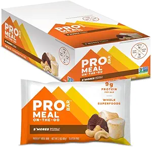 PROBARR - MEAL Bar, S'Mores, Não-GMO, Sem Glúten, Saudável, Baseado em Plantas, Ingredientes de Alimentação Inteira, Energia Natural (12 Conde)