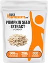 BulkSuplementos.com Extrato de sementes de abóbora em pó - Suplemento de sementes de abóbora, Suplemento de ervas - Vegan & Gluten Grátis, 500mg por serviço, 250g (8.8 oz) (Pack of 1)