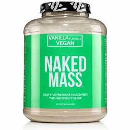 Massa Vegan NAKED - Vanilla Vegan Gainer Peso - 1,230 Calorias, Não-GMO, Soy & Gluten Livre, Sem ingredientes artificiais - 8LB Bulk - 11 Servings