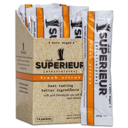 Superieur Electrolyte Powder Packets - Vegan Eletrolyte Hydration Powder w / Mar Minerals - Keto Friendly, Non-GMO, Zero Sugar Eletrolyte Supplement - bebida esportiva saudável - Citrus (14 Packets)