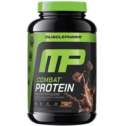 MusclePharm Combat Protein Powder, Chocolate sabor de leite, Combustíveis Músculos para treinos produtivos, 5 Fontes de Proteínas Incluindo Whey Protein Isolate & Egg Albumina, Gluten Free, 2 lb, 24 Servings