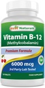 Melhores naturais Vitamina B12 6000 mcg 120 comprimidos